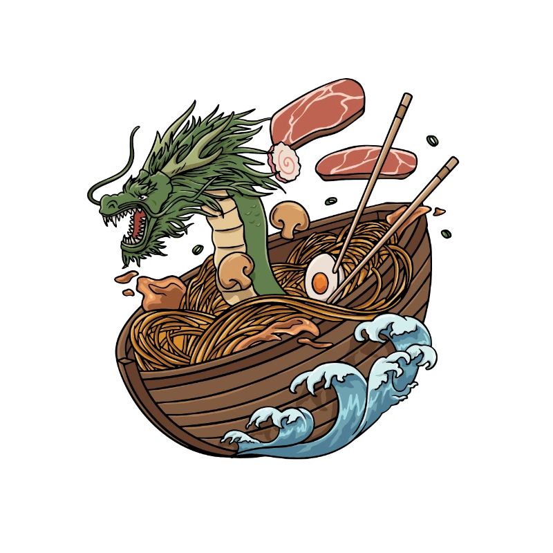 Ramen- und Drachenboot Design
