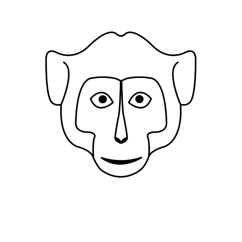 Monkey Face Drawing