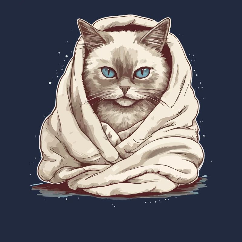 Chat dans une couverture