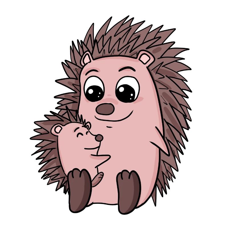 Famille Hedgehog - Hérisson avec bébé
