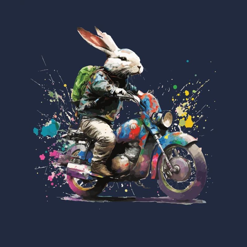 Graffiti Hase auf Motorroller Motorrad
