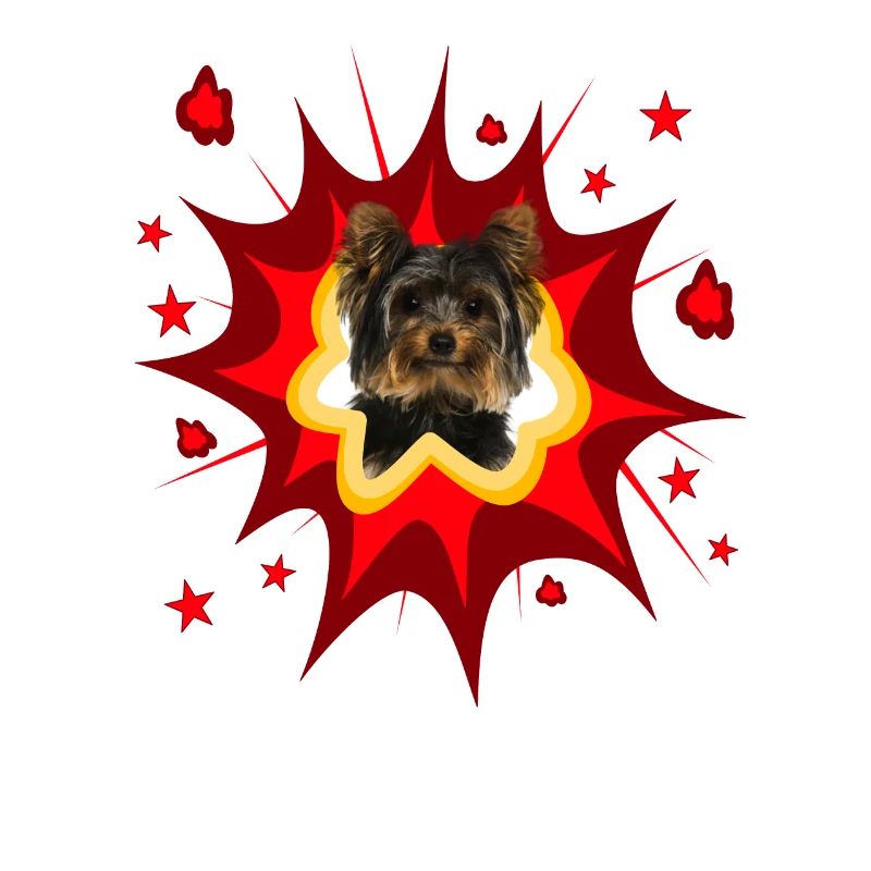Conception de chien de bande dessinée - Pow - Yorkshire Terrier