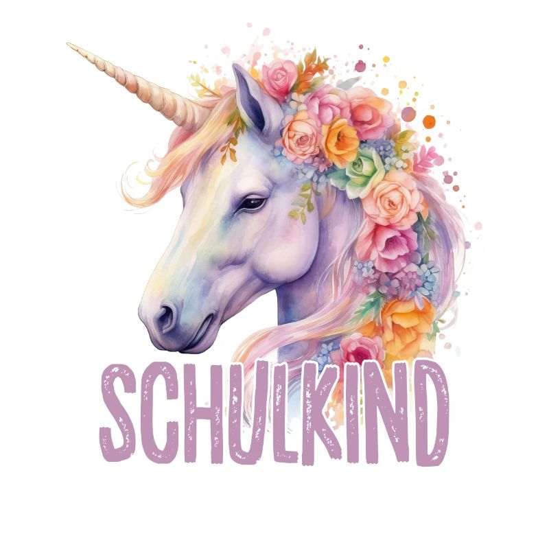 Einhorn Blumen Schulkind Einschulung 2023
