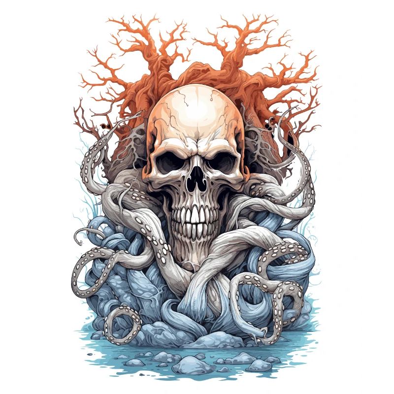 Skull Octopus Squid Animal Creature