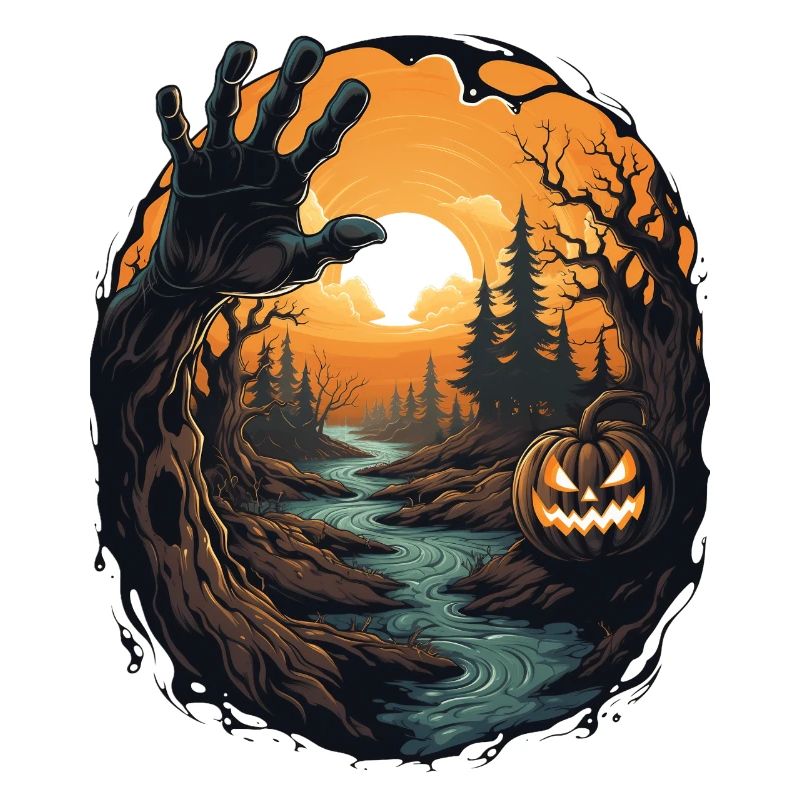 Halloween Emerging Hands Spooky Pumpkin
