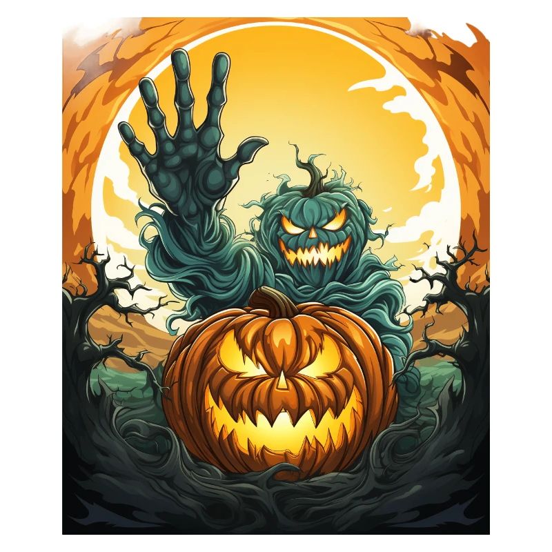 Halloween Emerging Hands Spooky Pumpkin