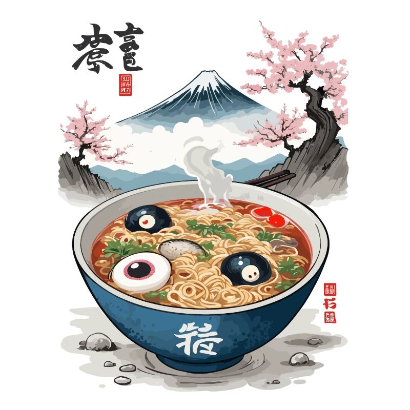Ramen Halloween Ukiyo-E Japan Artwork