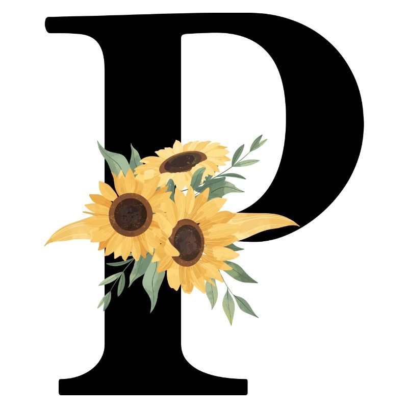 Buchstabe p Blumen-Sonnenblume