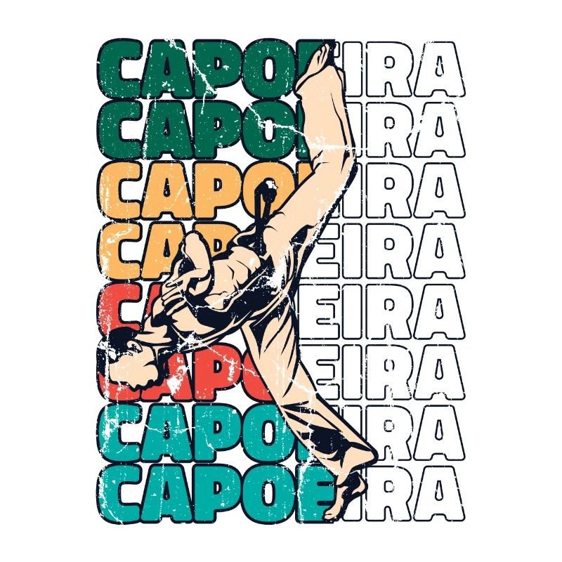 Texte Capoeira Rétro Ginga Capoeirista Danse