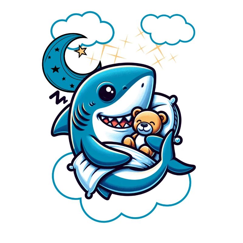 Bouclier de sommeil de requin avec ours en peluche mignon