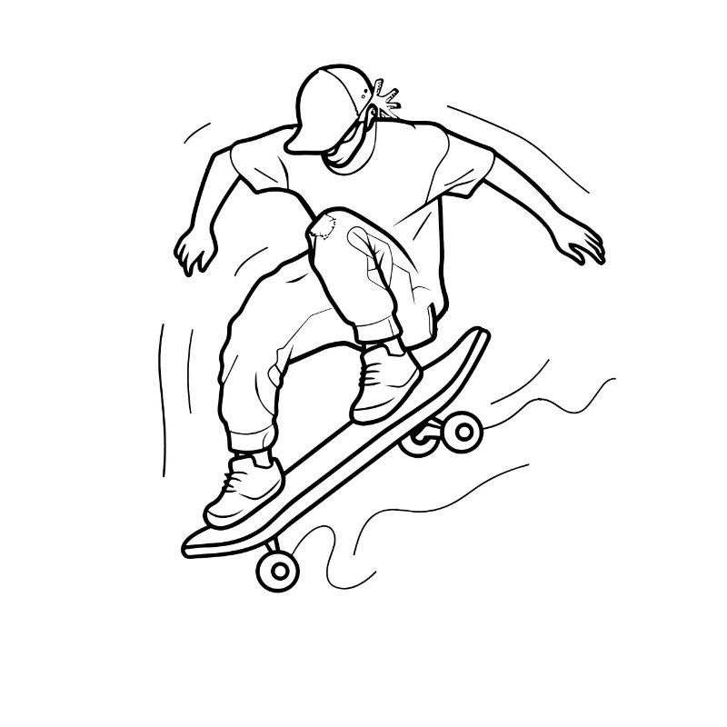 Skateboarder Drawing