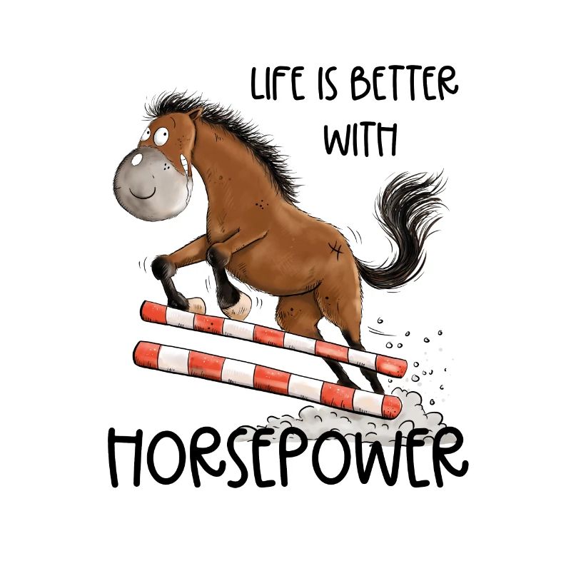 Witziges Springpferd Springreiten Tunier Pferd