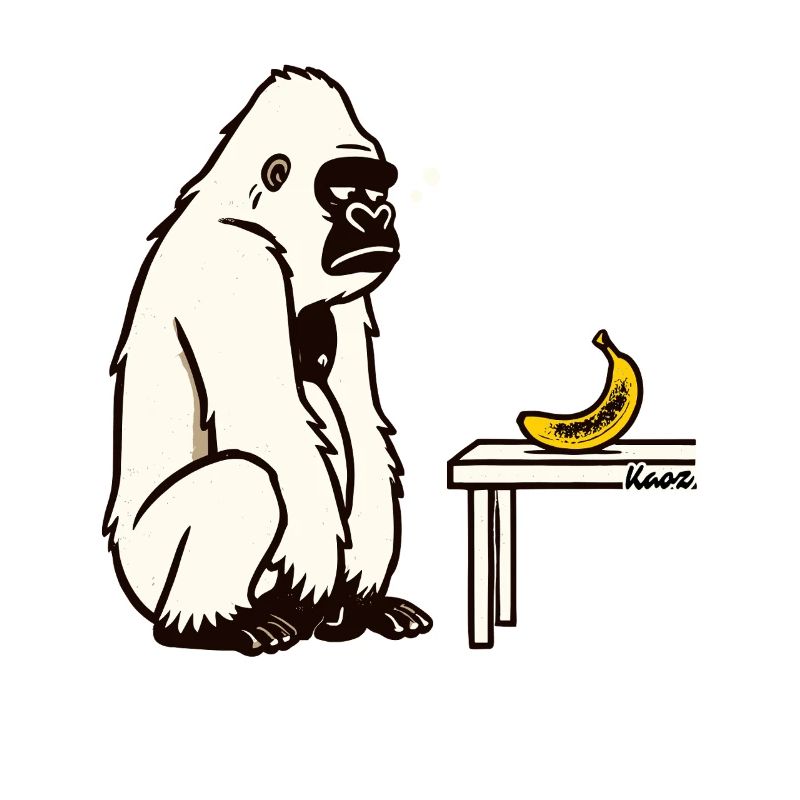 Bananen oder nicht? Gorilla mit Banane