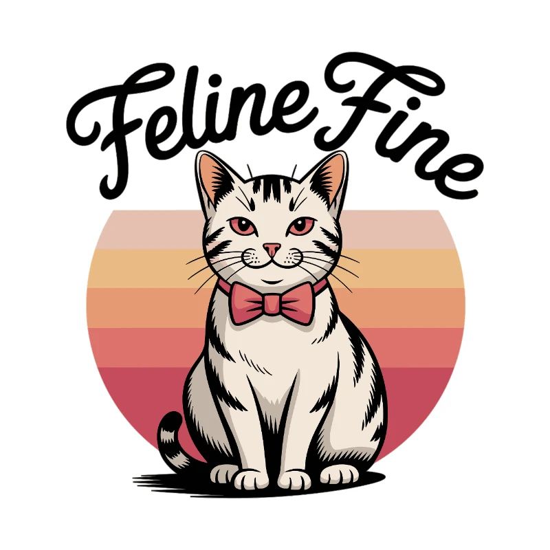 Feline Fine – Chat Sunset Rétro