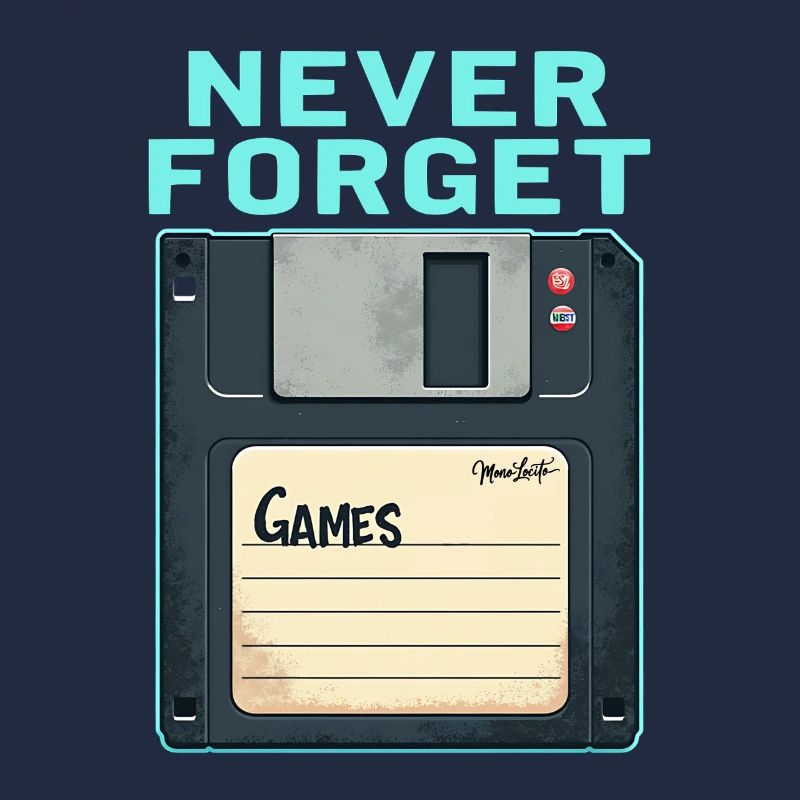 Never Forget Retro Floppy Disk Design