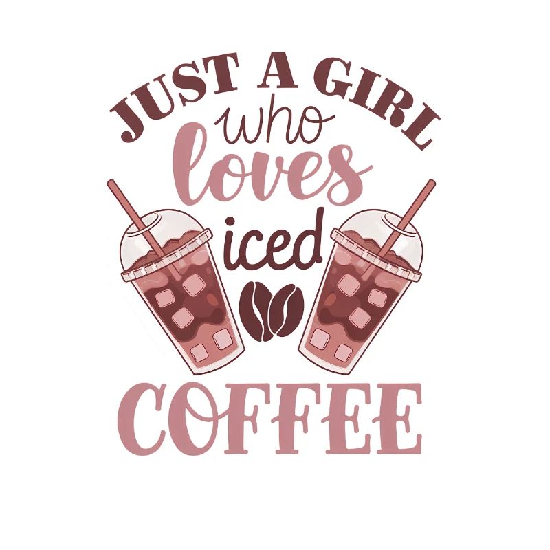 Mädchen, das Eiskaffee liebt