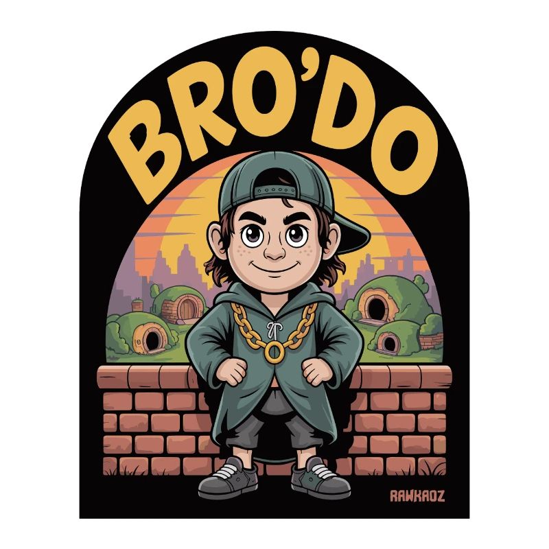 BRO’DO avec le gamin de dessin animé à une seule bague dans le ghetto