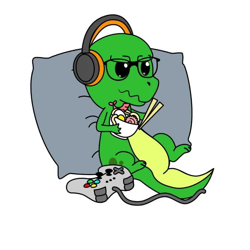 Süße Gaming-Dinosaurier-T-Rex-Ramen-Nudel-Geschenkidee