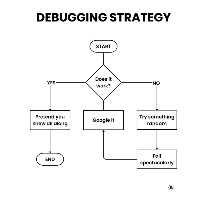 Debugging-Strategie-Flussdiagramm – Funktioniert es Geschenk