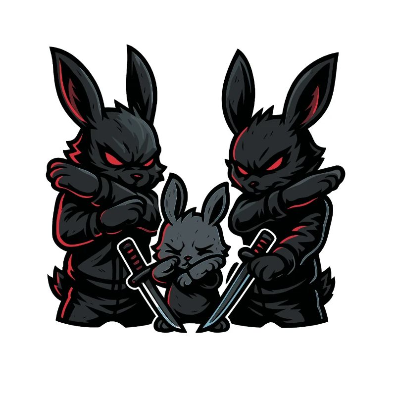Ninja Dabbing, Lapin avec des katanas