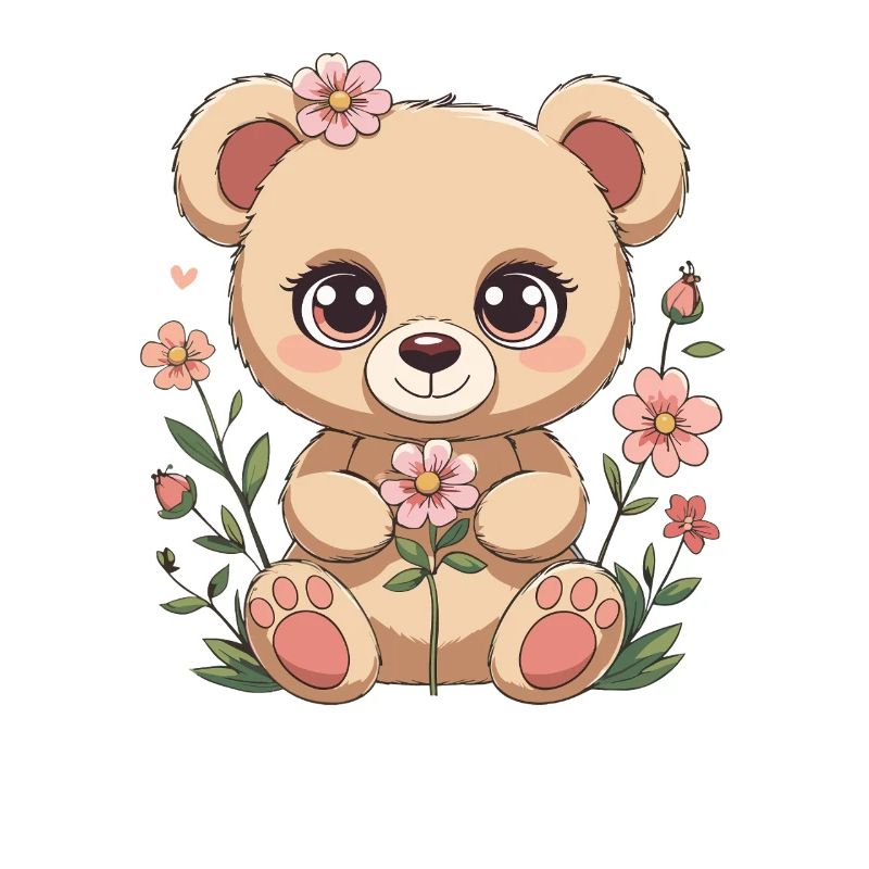 Kuschelbär mit Blumen