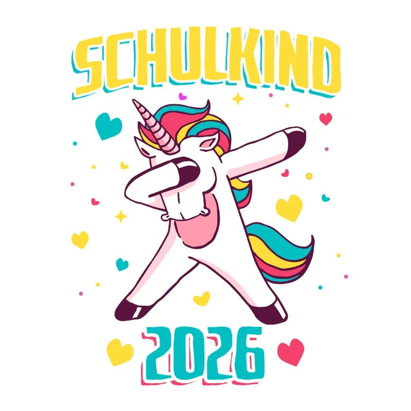 Schulkind 2026 Einhorn Einschulung
