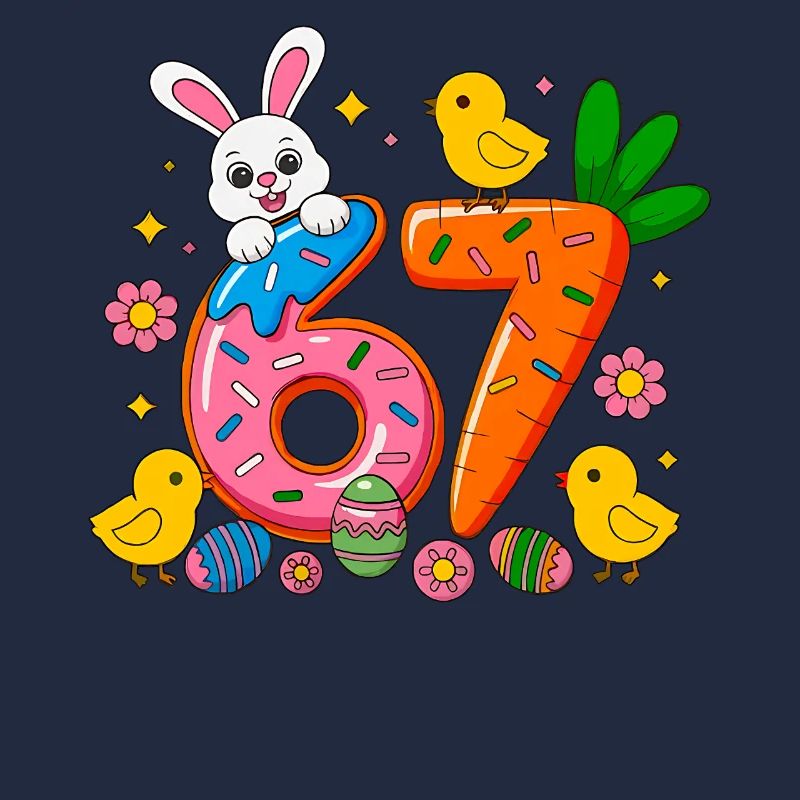 67 Six Seven Cute Bunny Rabbit Easter Day 