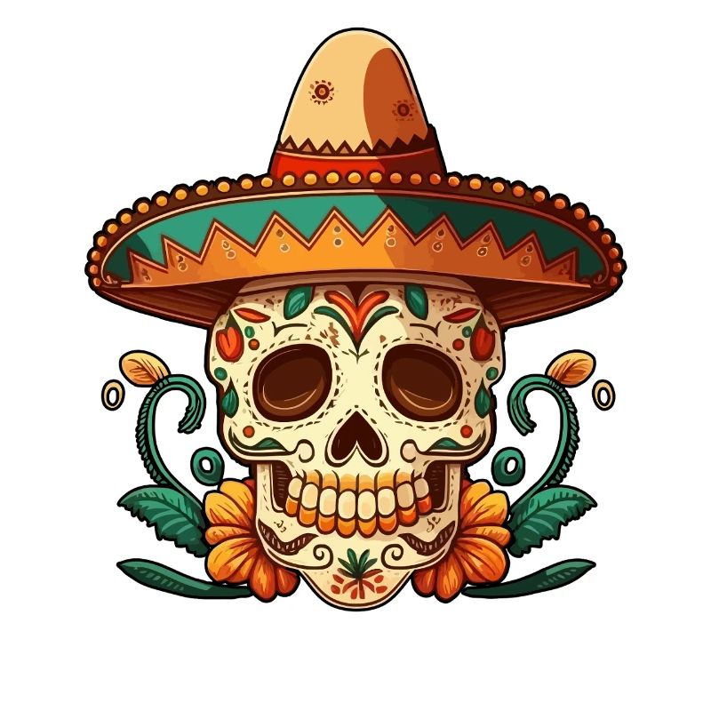 Crâne de sucre fleur Cinco de mayo