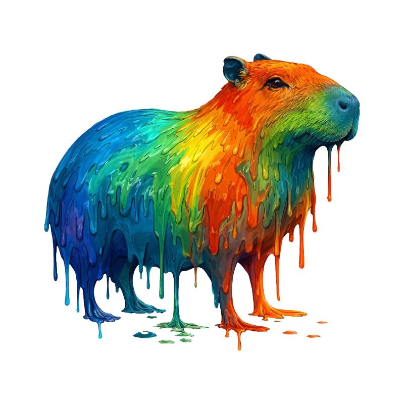 Capybara in bunten Farben