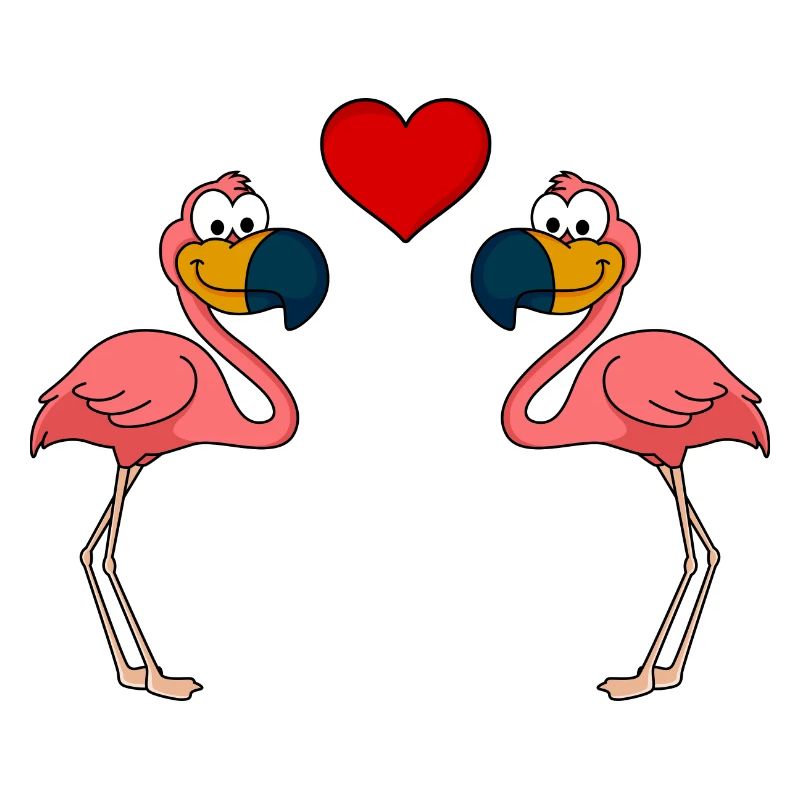 Flamingo Comic Paar liebe