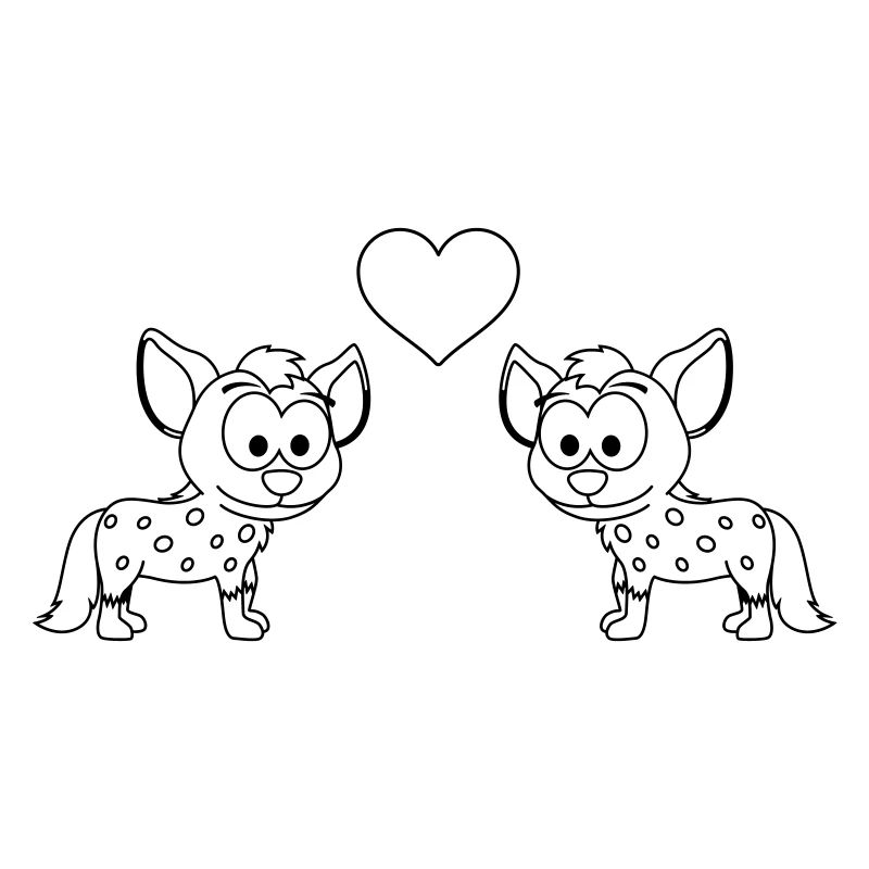 Hyäne Comic Paar liebe