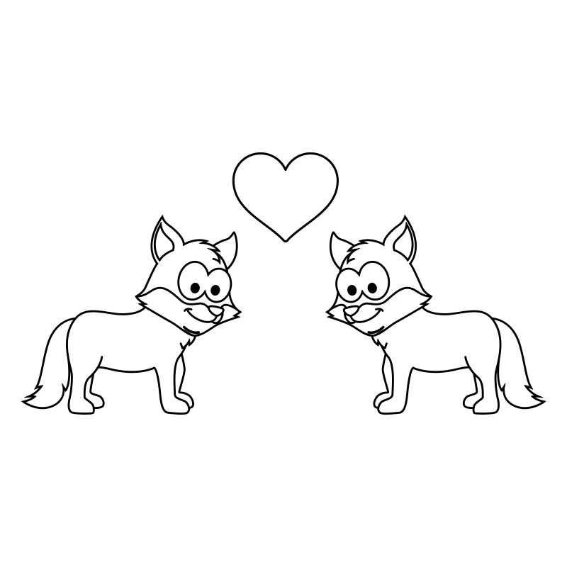 Fuchs Comic Paar Liebe