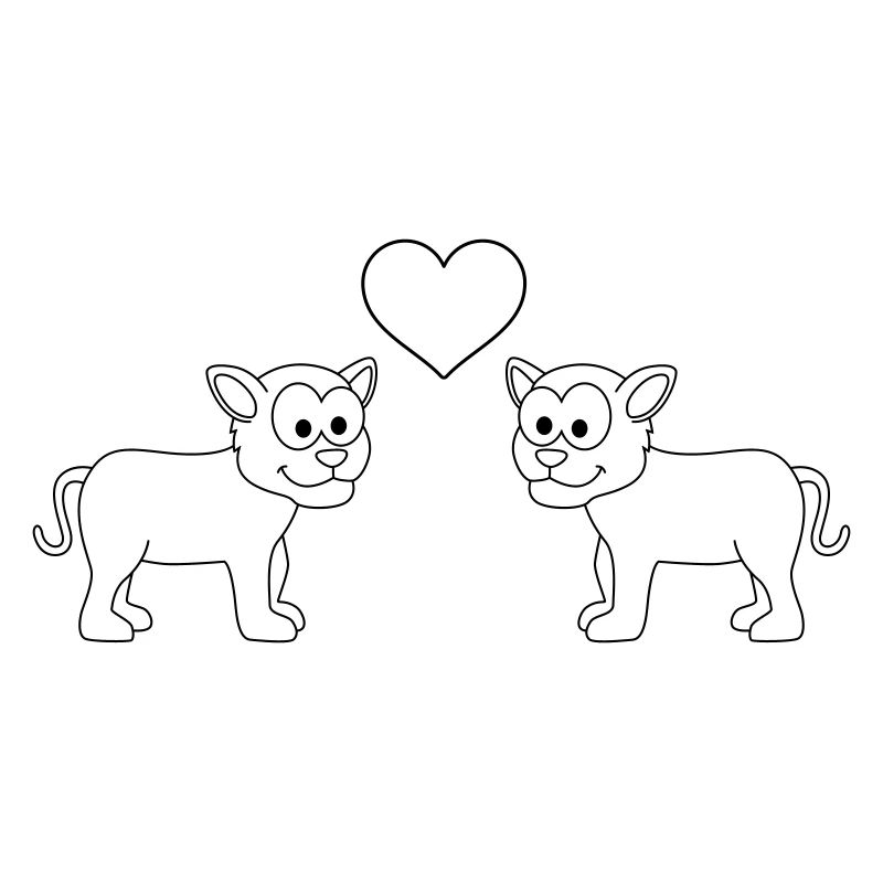 Panther Comic Paar liebe