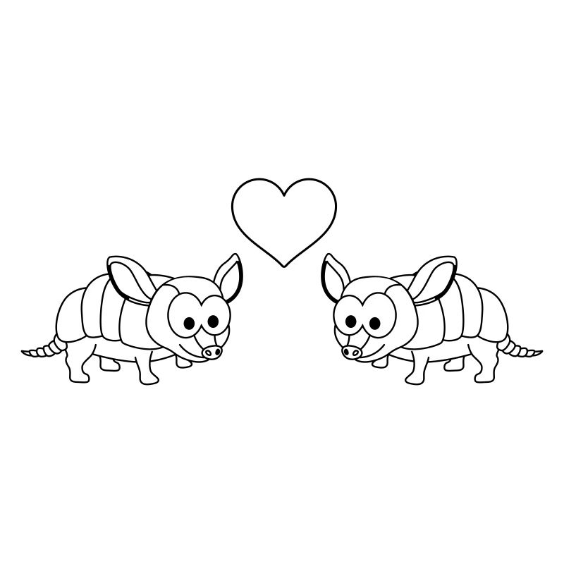 Gürteltier Comic Paar liebe