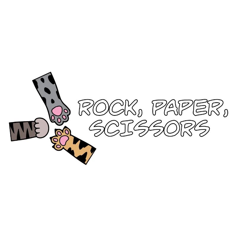 Mignon Kawaii Chat Patte Rock Papier Ciseaux Kitty Cat