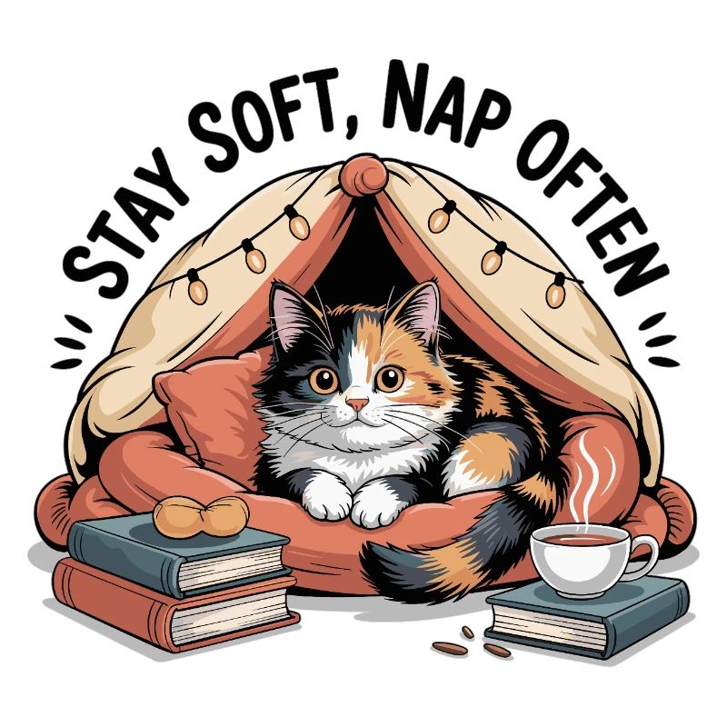 Restez doux, faites souvent la sieste – Chat câlin