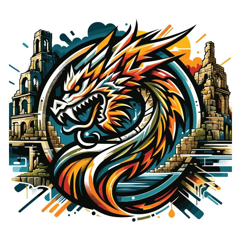 Drache Drachenkopf Logo Ruine Drachenfels