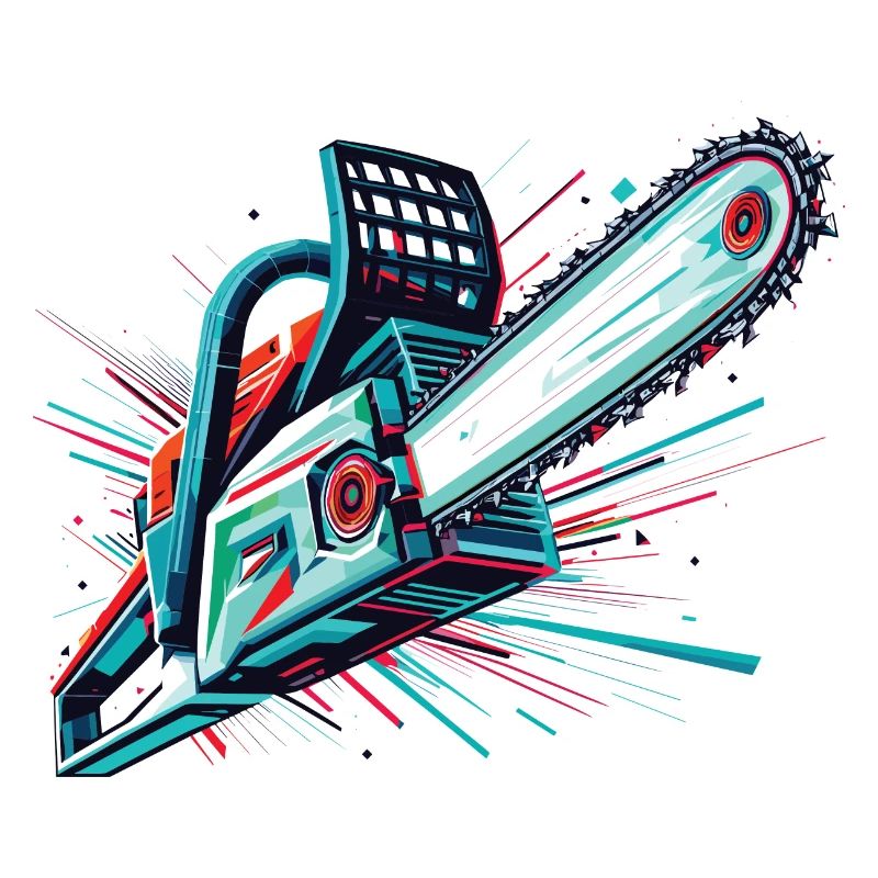 Tronçonneuse polygonale vectorielle