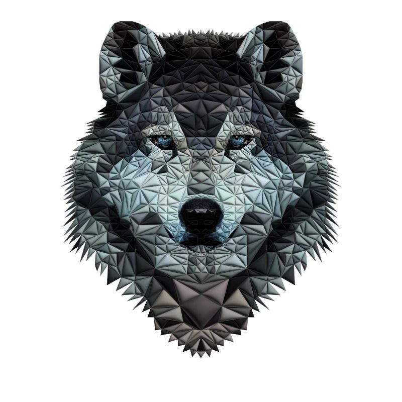 Wolf Kopf Polygon design ( Wolf fan Geschenk )