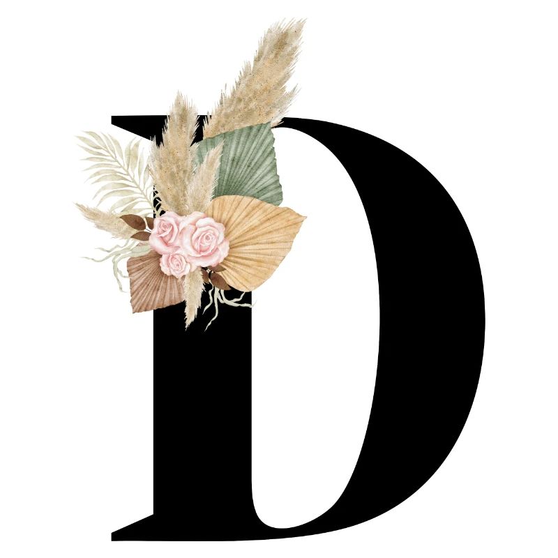 lettre D fleuris