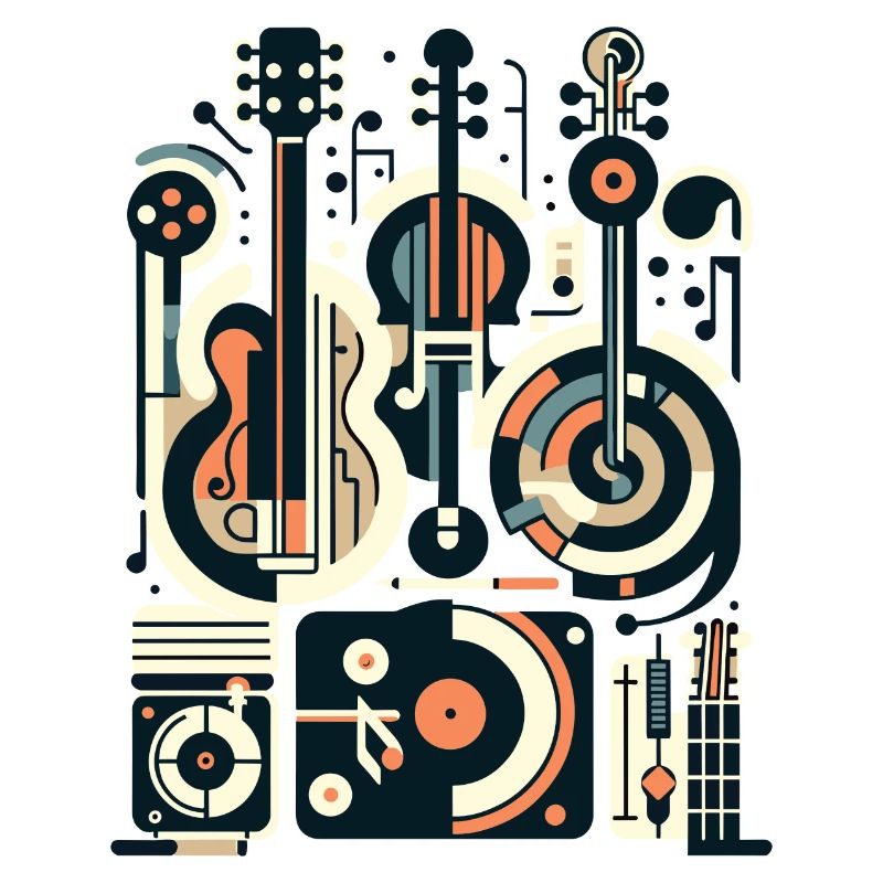 Musical Instruments Minimalist Art