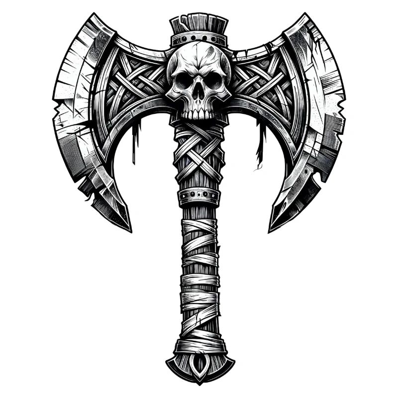 Axtwerfen Axt Totenkopf Design