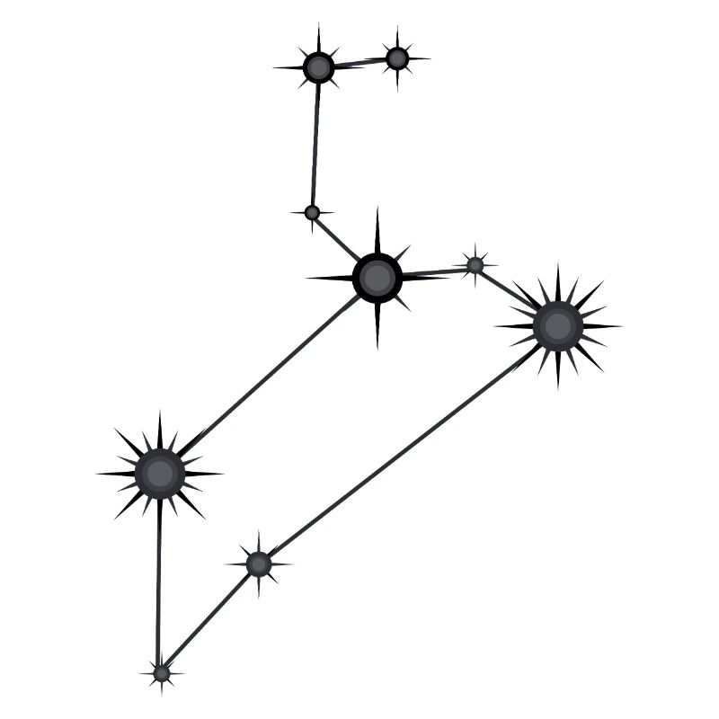 Löwe Sternbild Sternzeichen Schwarz & Grau
