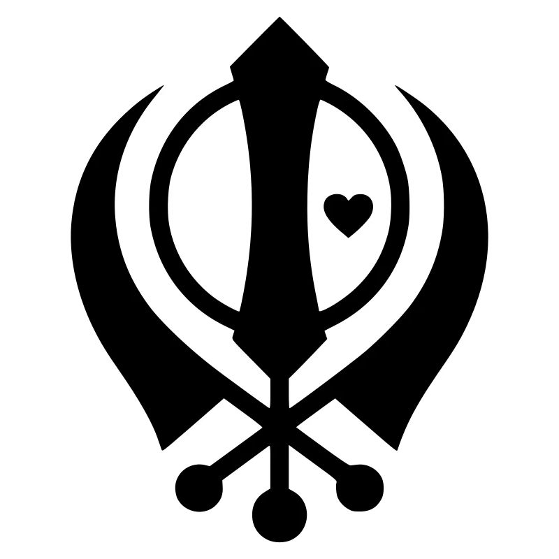 Sikh Khanda Symbol mit Herz | Glaube & Liebe