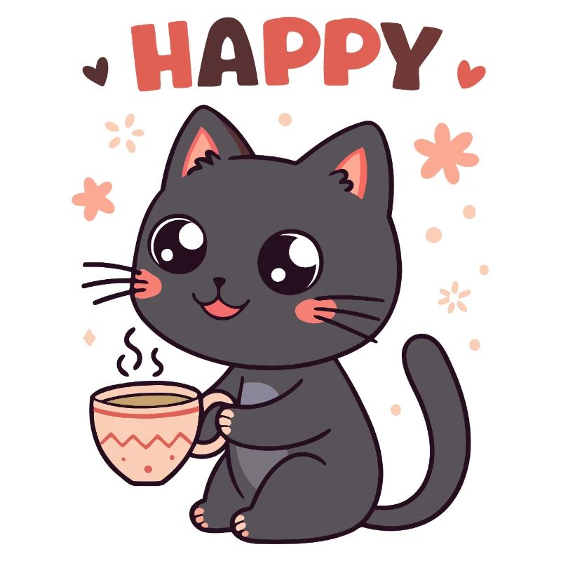 Chat Café Heureux et Doux