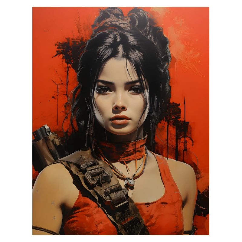 Warrior in Flame Red