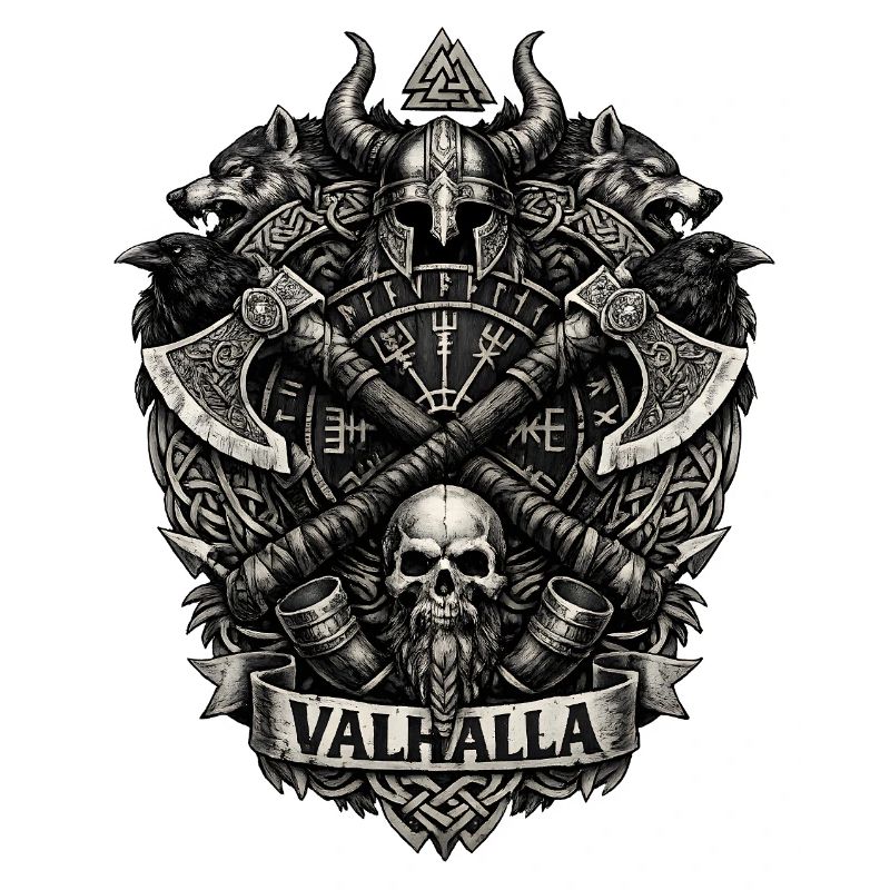 Valhalla-Schädel-Wikingerwappen