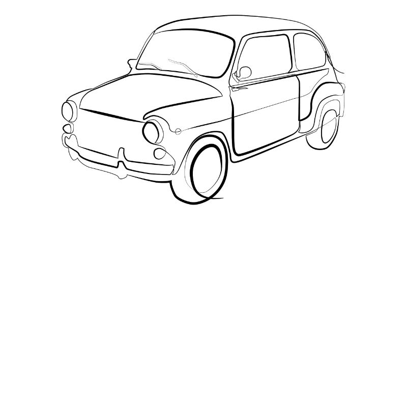 Auto Oldtimer - one line drawing