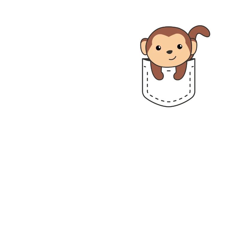 Singe dans la poche singes mignons dans la poche de poitrine