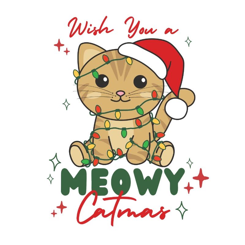 chat animaux de noël mignon chat miaou catmas